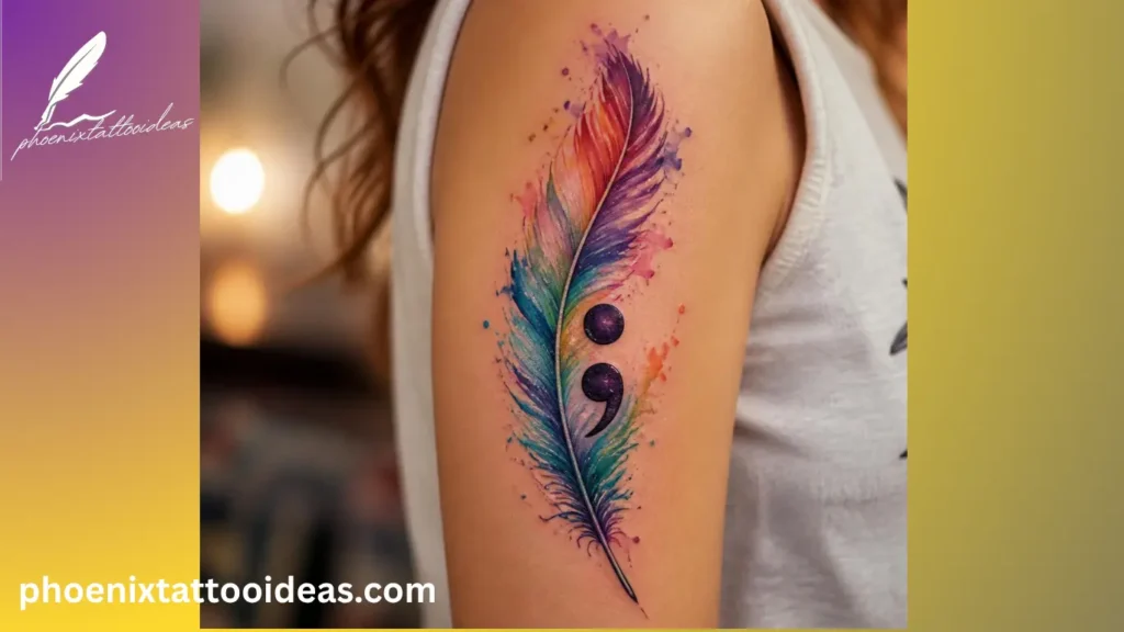 Floral Semicolon tattoo