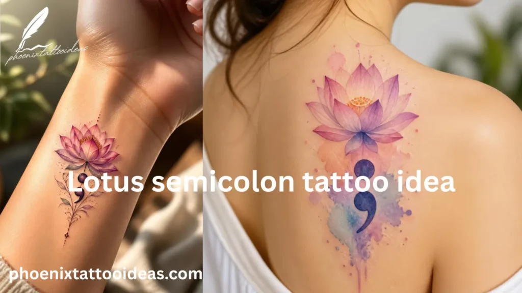 Lotus Semicolon Tattoo Idea