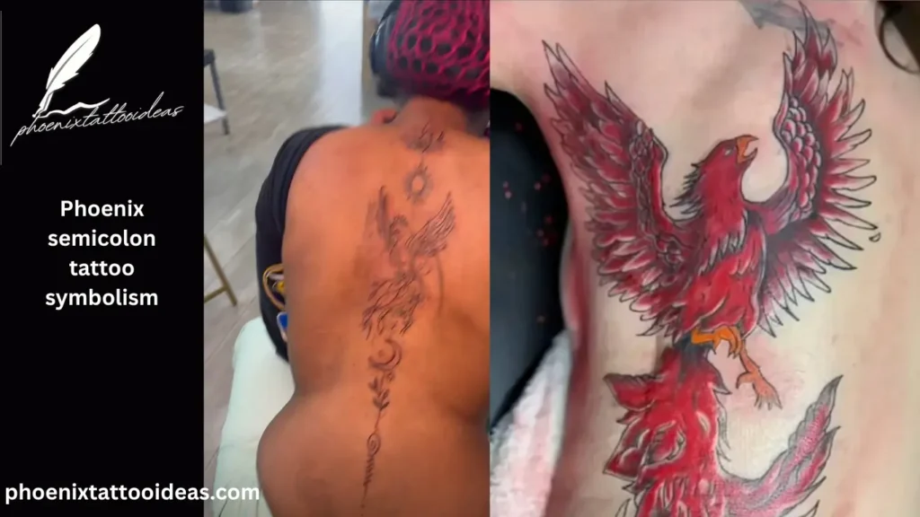 Phoenix semicolon tattoo symbolism