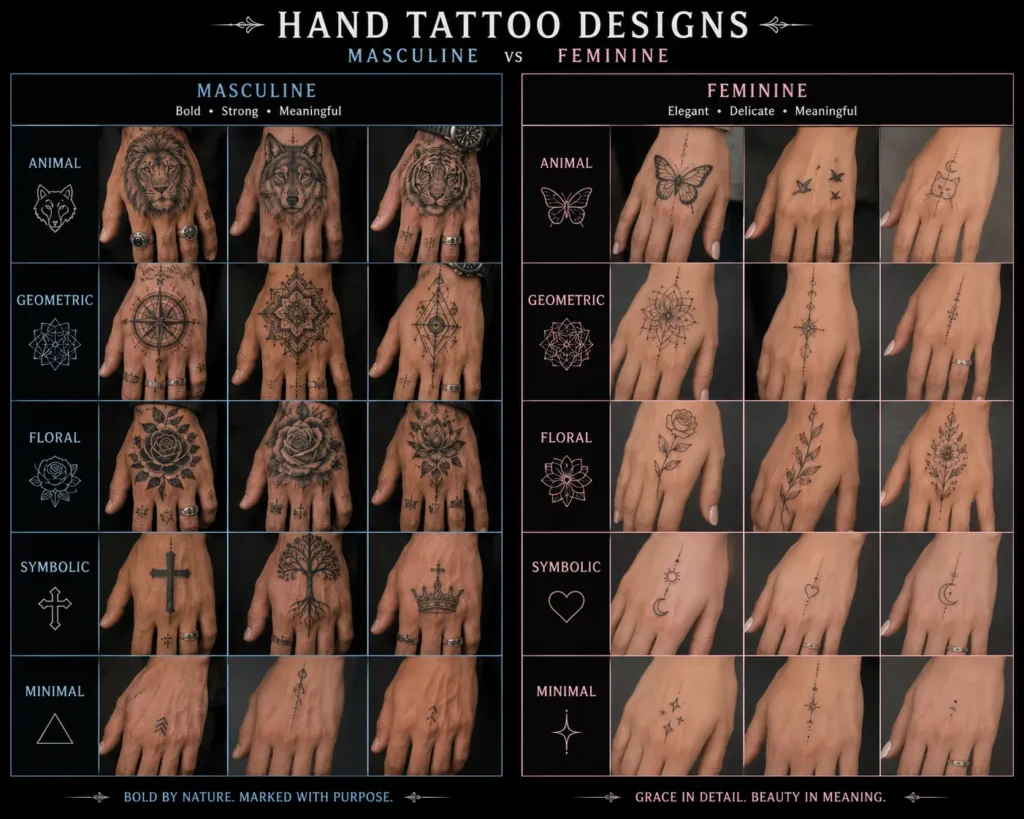 Hand Tattoos for Men & Women
